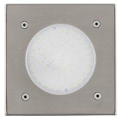 Segnapasso Esterno Quadrato Moderno Lamedo Acciaio Argento Vetro Bianco Led Segnapasso Esterno Quadrato Moderno Lamedo Acciaio Argento Vetro Bianco Led
