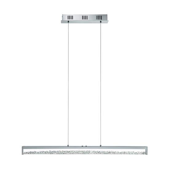 Lampadario A Sospensione Moderno Cardito 1 Alluminio Cromo Vetro 6 Luci Led 6W 93626