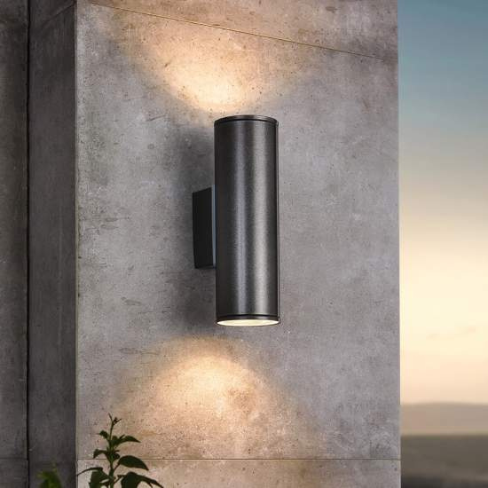 Applique Esterno Moderna Riga Metallo Grigio 2 Luce Gu10 94103