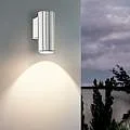 Applique Esterno Moderna Riga Acciaio Argento Led 94106