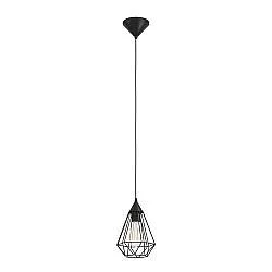 Lampadario A Sospensione Vintage Tarbes Policarbonato Nero Acciaio 1 Luce E27