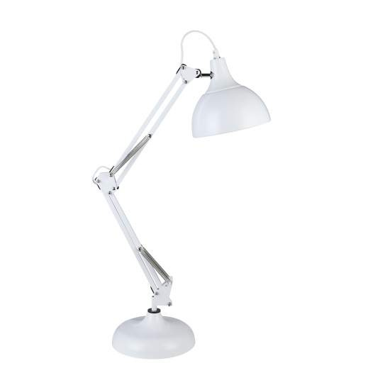 Lampada Da Tavolo Minimal Borgillio Acciaio Bianco 1 Luce E27 94699