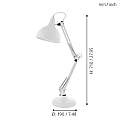 Lampada Da Tavolo Minimal Borgillio Acciaio Bianco 1 Luce E27 94699