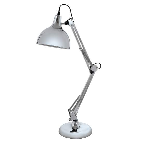 Lampada Da Tavolo Minimal Borgillio Acciaio Cromo 1 Luce E27 94702