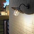 Applique Esterno Classica Melgoa Metallo Nero Vetro Bianco 1 Luce E27 94792