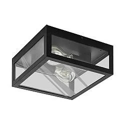 Plafoniera Esterno Contemporaneo Alamonte 1 Acciaio Nero 2 Luci E27