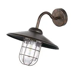 Applique Esterno Classica Melgoa Metallo Rame Vetro Bianco 1 Luce E27