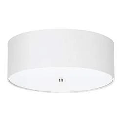 Plafoniera Moderna Pasteri Acciaio Nichel Satinato Bianco 3 Luci E27 Ip20