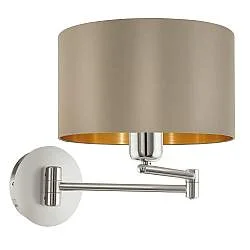 Applique Contemporanea Maserlo Acciaio Nichel Satinato 1 Luce E27