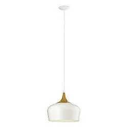 Lampadario A Sospensione Minimal Obregon Acciaio Crema 1 Luce E27