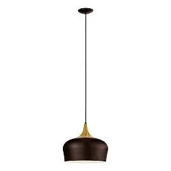 Lampadario A Sospensione Minimal Obregon Acciaio Marrone Crema 1 Luce E27