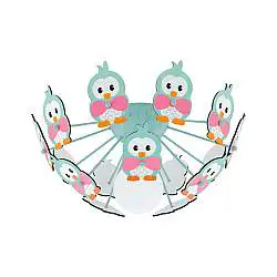 Plafoniera Contemporanea Viki 2 Legno E Plastica Multicolore E Verde 1 Luce E27