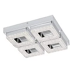 Plafoniera Moderna Fradelo Acciaio Cromo 4 Luci Led Integrato 3,5W