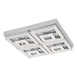Plafoniera Moderna Fradelo Acciaio Cromo Luce Led Integrato 46,5W