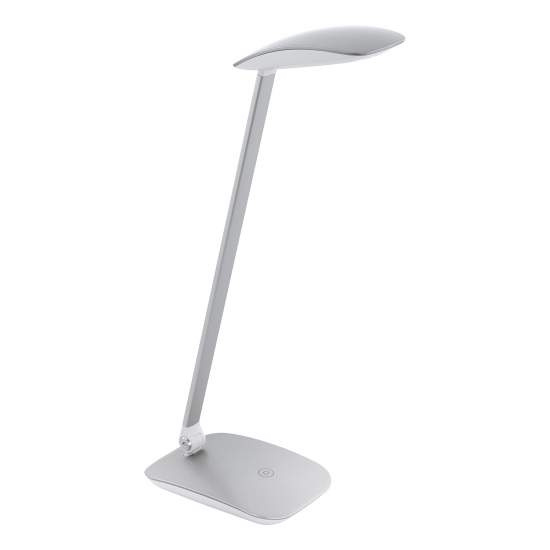 Lampada Da Tavolo Minimal Cajero Policarbonato Argento Luce Led Integrato 4,8W 95694