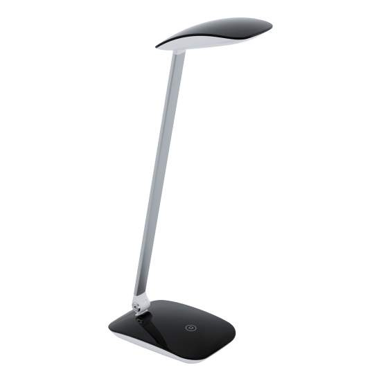 Lampada Da Tavolo Minimal Cajero Policarbonato Nero Luce Led Integrato 4,8W 95696