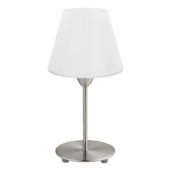 Lampada Da Tavolo Moderna Damasco 1 Acciaio Nichel Satinato 1 Luce E14 95785