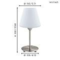 Lampada Da Tavolo Moderna Damasco 1 Acciaio Nichel Satinato 1 Luce E14 95785