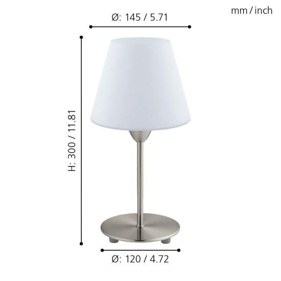Lampada Da Tavolo Moderna Damasco 1 Acciaio Nichel Satinato 1 Luce E14 95785