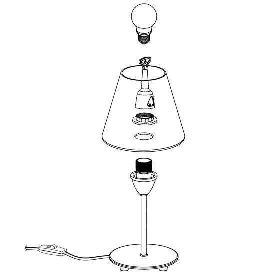 Lampada Da Tavolo Moderna Damasco 1 Acciaio Nichel Satinato 1 Luce E14 95785