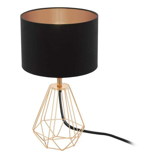 Lampada Da Tavolo Carlton 2 Acciaio Rame 1 Luce E14 95787