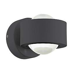 Applique Contemporanea Ono 2 Alluminio Antracite 2 Luci Led Integrato 2,5W Applique Contemporanea Ono 2 Alluminio Antracite 2 Luci Led Integrato 2,5W