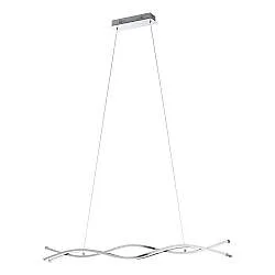 Lampadario A Sospensione Moderno Lasana 2 Acciaio Cromo 1 Luce Led 35W 5300Lm