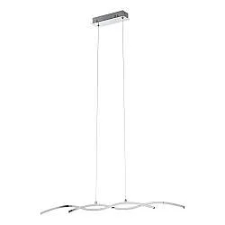 Lampadario A Sospensione Moderno Lasana 2 Acciaio Cromo 1 Luce Led 19W 2600Lm