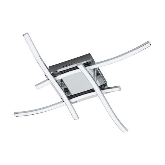 Plafoniera Moderna Valmora Alluminio Cromo Luce Led Integrato 18W 96327