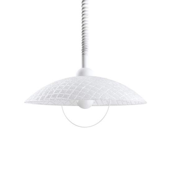 Lampadario A Sospensione Moderno Alvez Policarbonato Bianco Vetro 1 Luce E27 96474