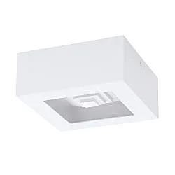 Plafoniera Moderna Ferreros Acciaio Bianco 1 Luce Led Integrato 6,3W
