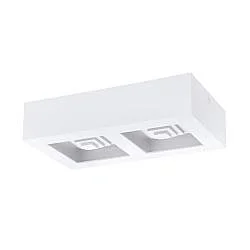 Plafoniera Moderna Ferreros Acciaio Bianco 2 Luci Led Integrato 6,3W