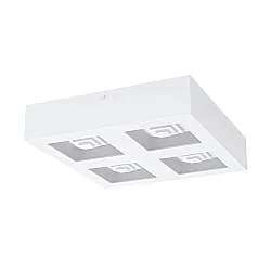 Plafoniera Moderna Ferreros Acciaio Bianco 4 Luci Led Integrato 6,3W