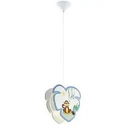 Sospensione Contemporanea Louie Legno E Plastica Multicolore 1 Luce E27