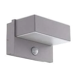 Applique Esterno Moderna Azzinano Metallo Argento Policarbonato Bianco Led