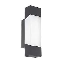 Applique Esterno Moderna Gorzano Metallo Grigio Policarbonato Bianco Led