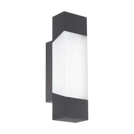 Applique Esterno Moderna Gorzano Metallo Grigio Policarbonato Bianco Led 97222