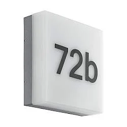 Applique Numero Civico Esterna Cornale Policarbonato Grigio E Bianco Led