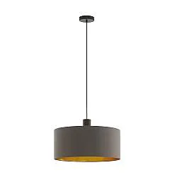 Sospensione Contemporanea Concessa 1 Grande Acciaio Marrone Oro 1 Luce E27