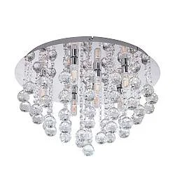 Plafoniera Moderna Almonte Acciaio Cromo 8 Luci G9 3W