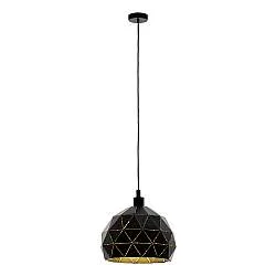 Lampadario A Sospensione Contemporaneo Roccaforte Acciaio Nero Oro 1 Luce E27