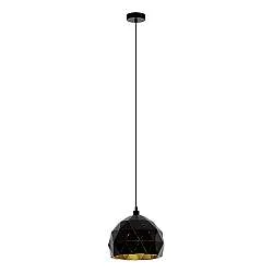 Sospensione Contemporanea Roccaforte Acciaio Nero Oro 1 Luce E27