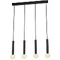 Lampadario A Sospensione Contemporaneo Cortenova Acciaio Nero 4 Luci E27 98057