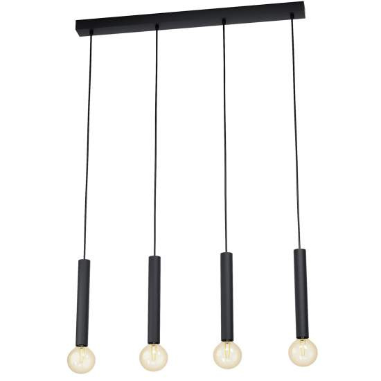 Lampadario A Sospensione Contemporaneo Cortenova Acciaio Nero 4 Luci E27 98057