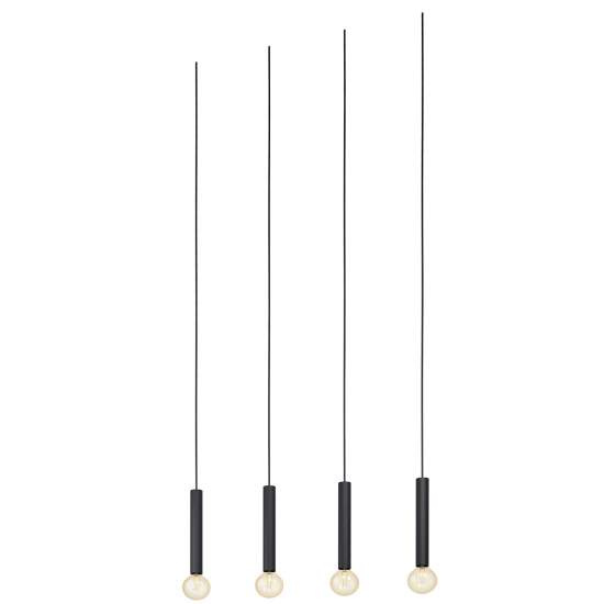 Lampadario A Sospensione Contemporaneo Cortenova Acciaio Nero 4 Luci E27 98057