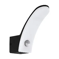 Applique Esterno Contemp Fiumicino Alluminio Nero Policarbonato Bianco Led