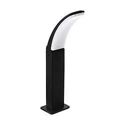 Lampione Per Esterno Contemporaneo Fiumicino Alluminio Nero Policarbonato Bianco Led