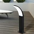 Piantana Esterno Contemporaneo Fiumicino Alluminio Nero Policarbonato Bianco Led 98151