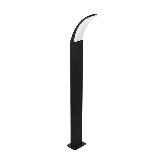 Paletto Esterno Contemporaneo Fiumicino Alluminio Nero Policarbonato Bianco Led 98152