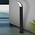 Paletto Esterno Contemporaneo Fiumicino Alluminio Nero Policarbonato Bianco Led 98152